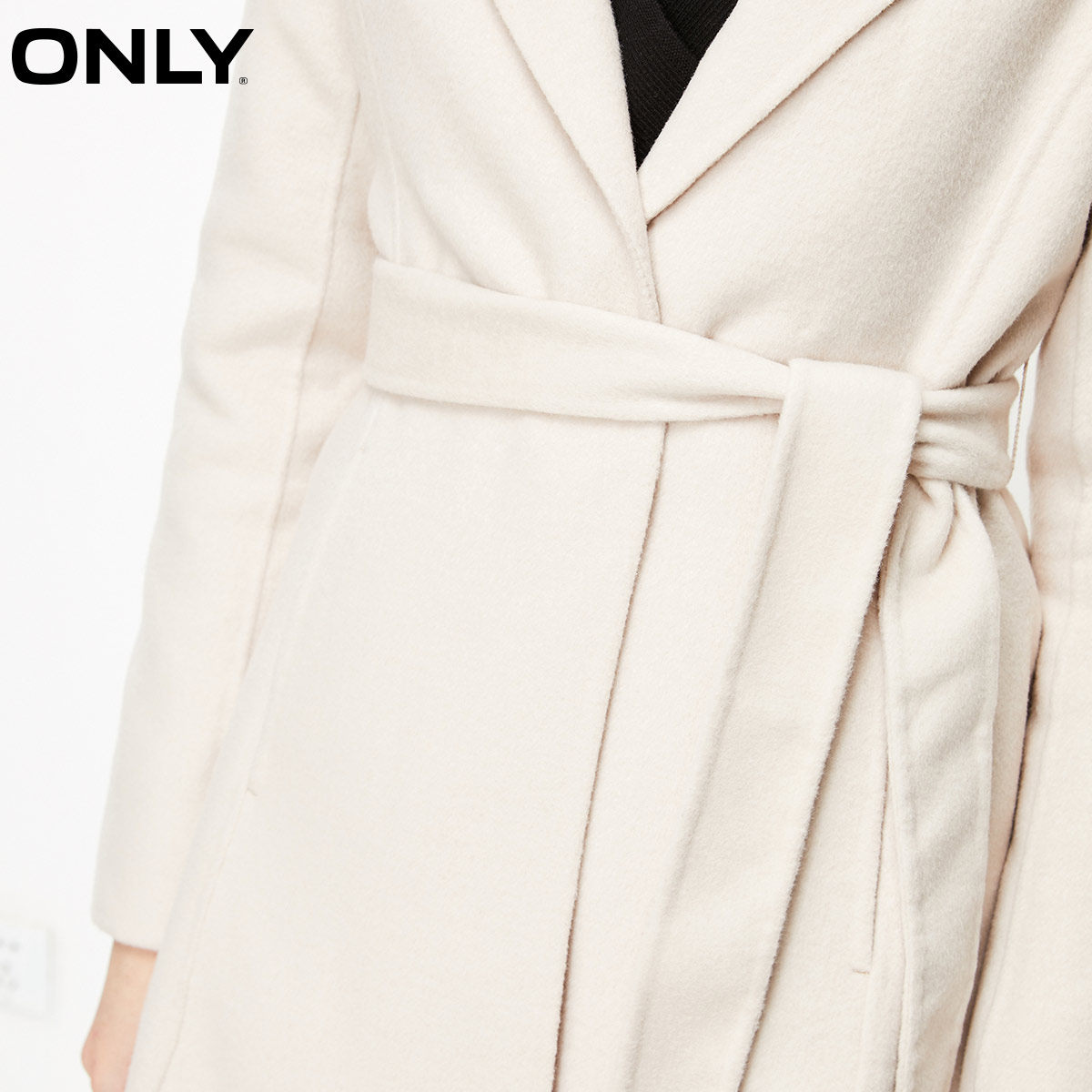 only奥莱秋季新款双面呢收腰气质 ONLYoutlets店毛呢外套