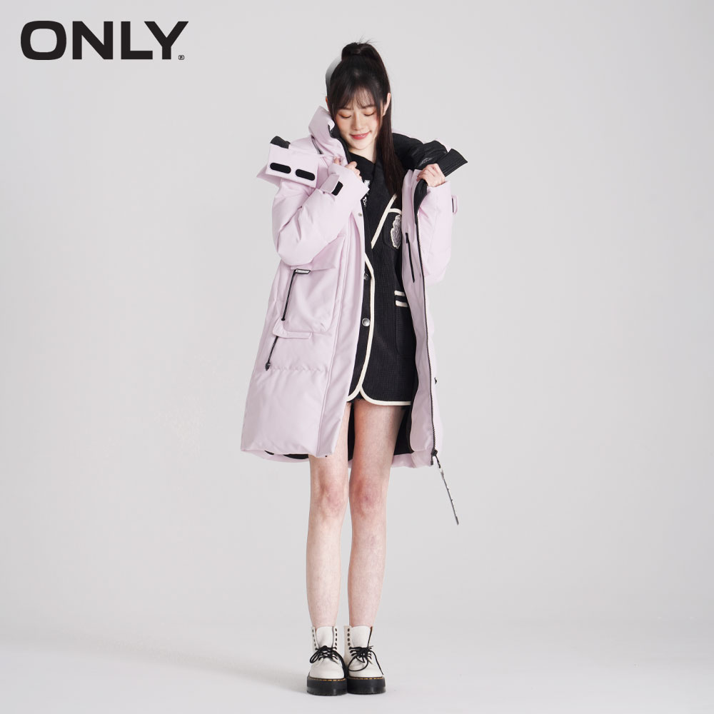 only奥莱冬季新款百搭90连帽白鸭绒 ONLYoutlets店羽绒服