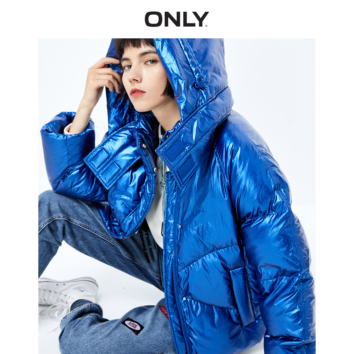 only奥莱秋季新款宽松短款羽绒服 ONLYoutlets店羽绒服