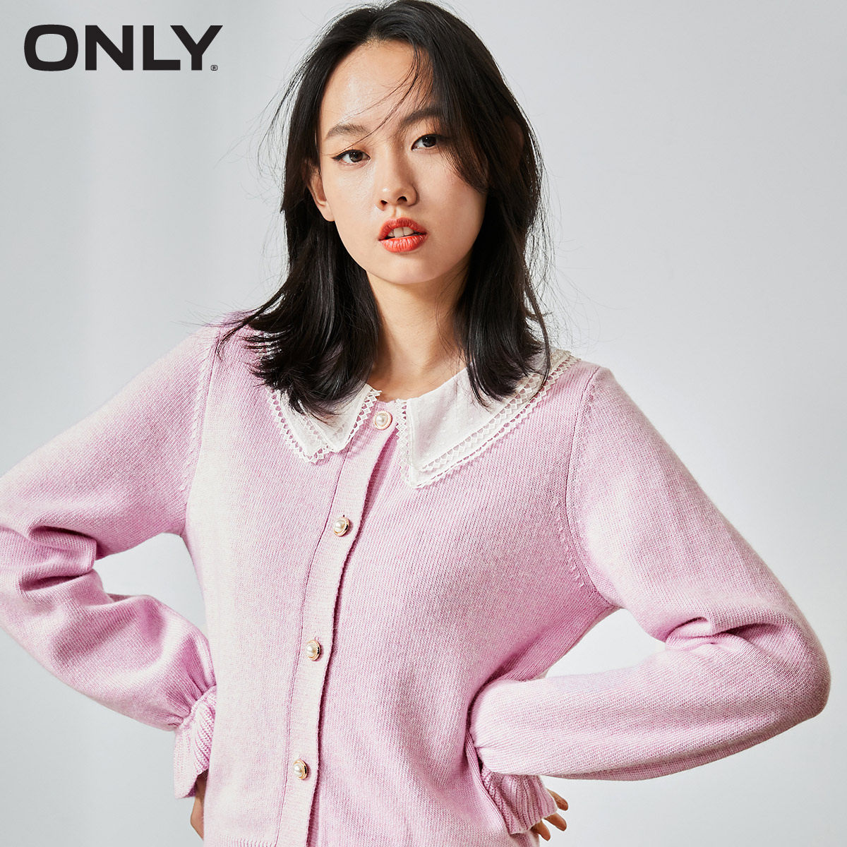 only秋季新款娃娃领甜美可爱针织衫 ONLYoutlets店毛针织衫