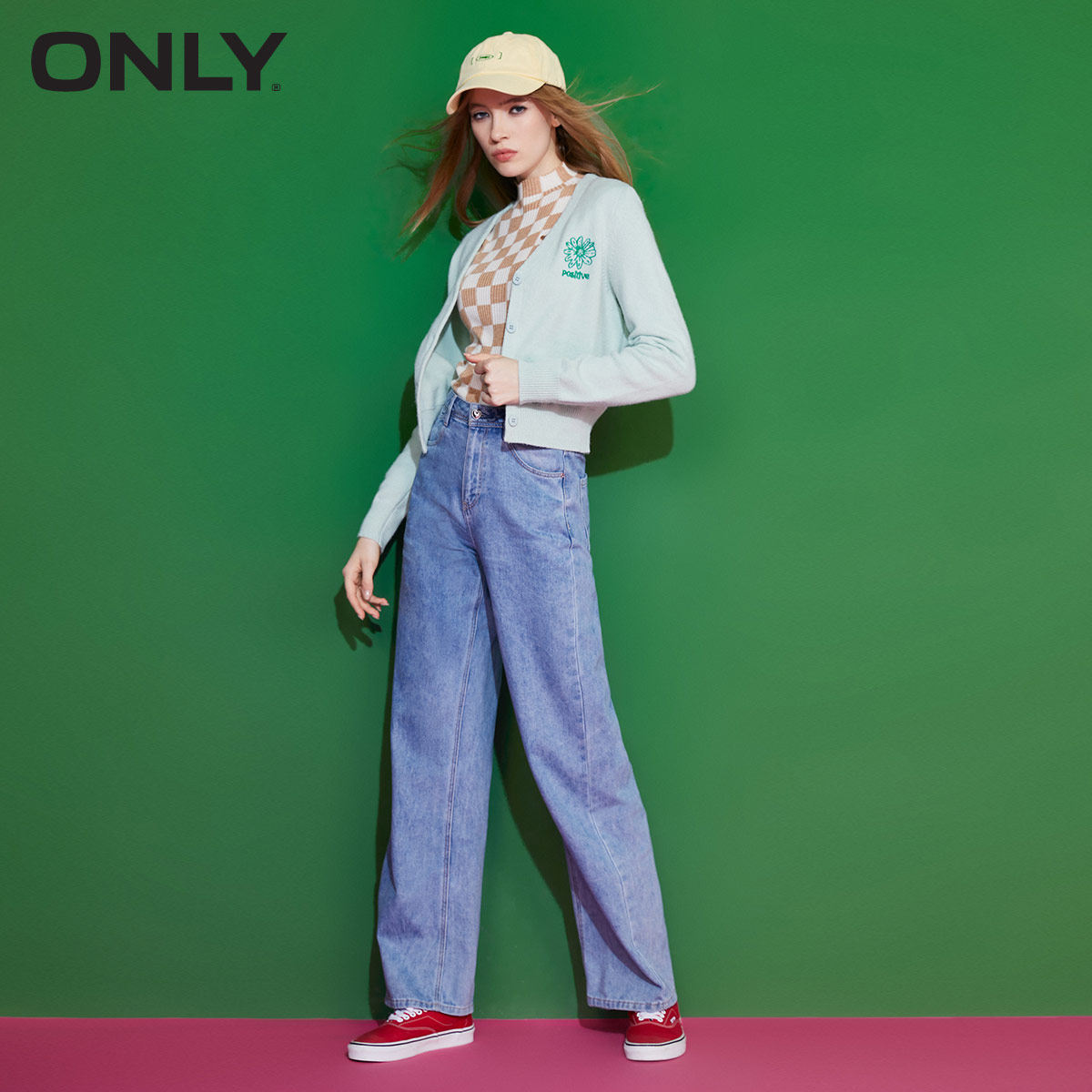 only奥莱春季新款甜美v领针织衫 ONLYoutlets店毛针织衫