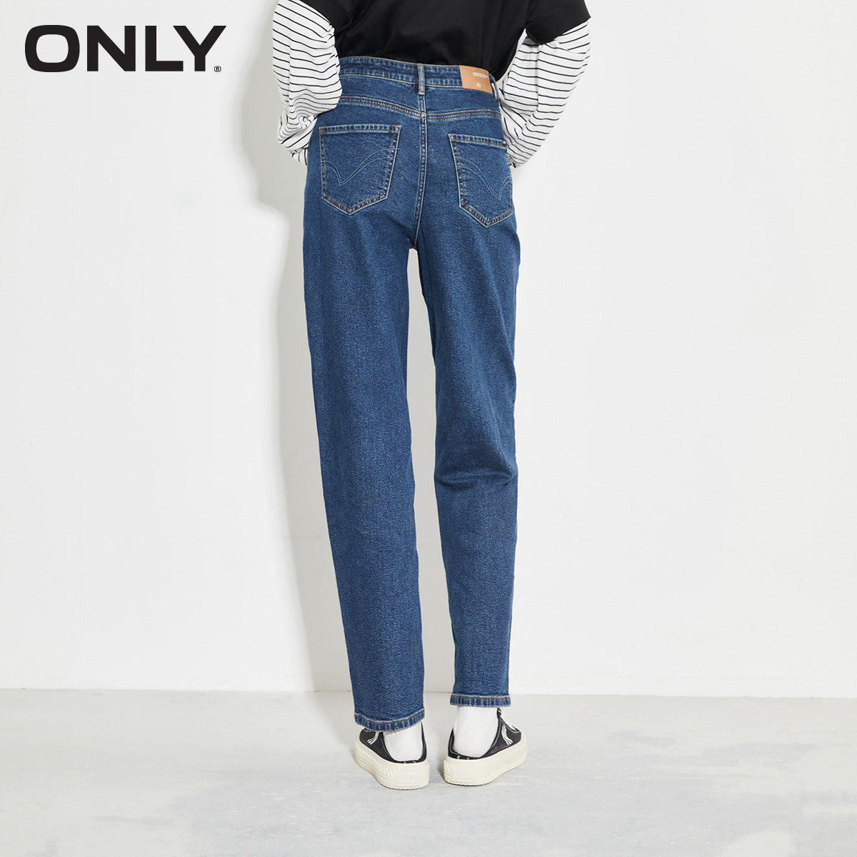 only奥莱春季加绒高腰哈伦牛仔裤 ONLYoutlets店牛仔裤