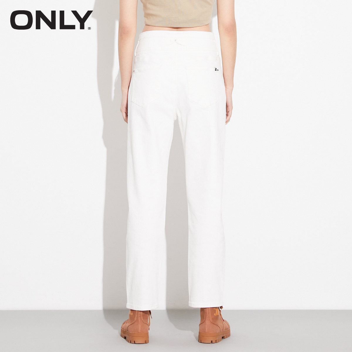 only奥莱春季新款高腰哈伦牛仔裤 ONLYoutlets店牛仔裤