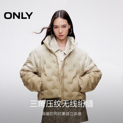【ONLY奥莱】冬季新款90白鸭绒潮流立领轻型宽松羽绒服女 - 图3
