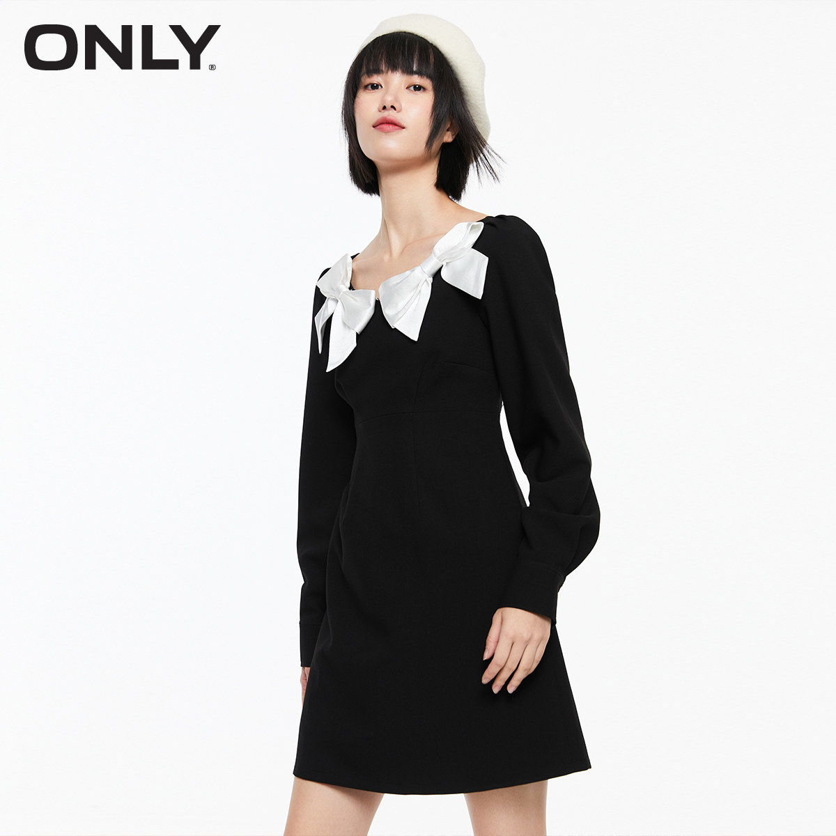 only2021冬季新款修身显瘦连衣裙 ONLYoutlets店连衣裙