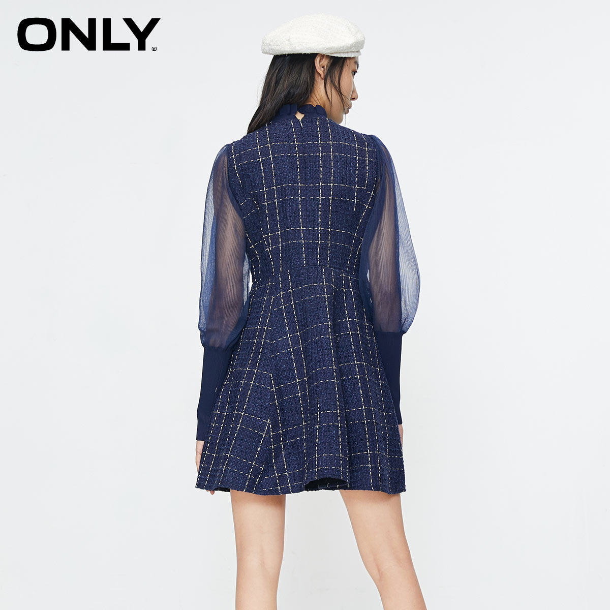 only奥莱小香风复古收腰a字连衣裙 ONLYoutlets店连衣裙