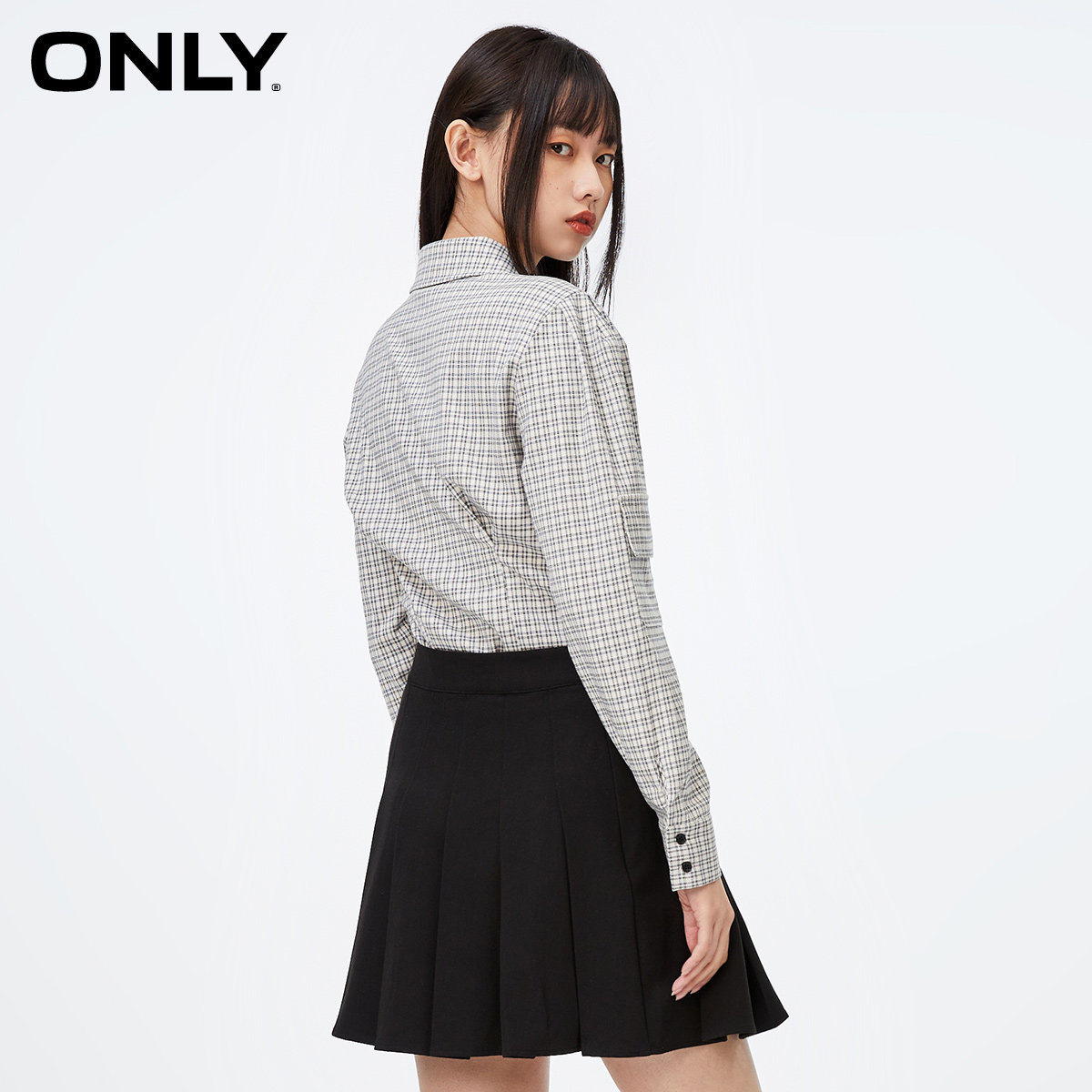 only奥莱春季新款jk格子百褶连衣裙 ONLYoutlets店连衣裙