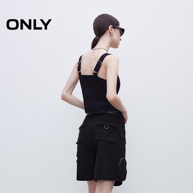 ເສື້ອຢືດ chiffon camisole ສັ້ນເທົ່ານັ້ນ