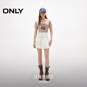 【ONLY奥莱】春夏新款时尚甜美高腰短裙百褶裙牛仔半身裙女