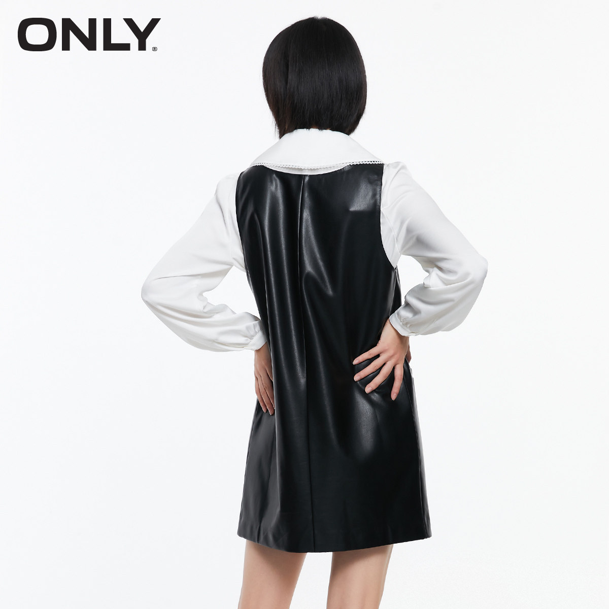 only2021冬季新款娃娃领套装连衣裙 ONLYoutlets店连衣裙
