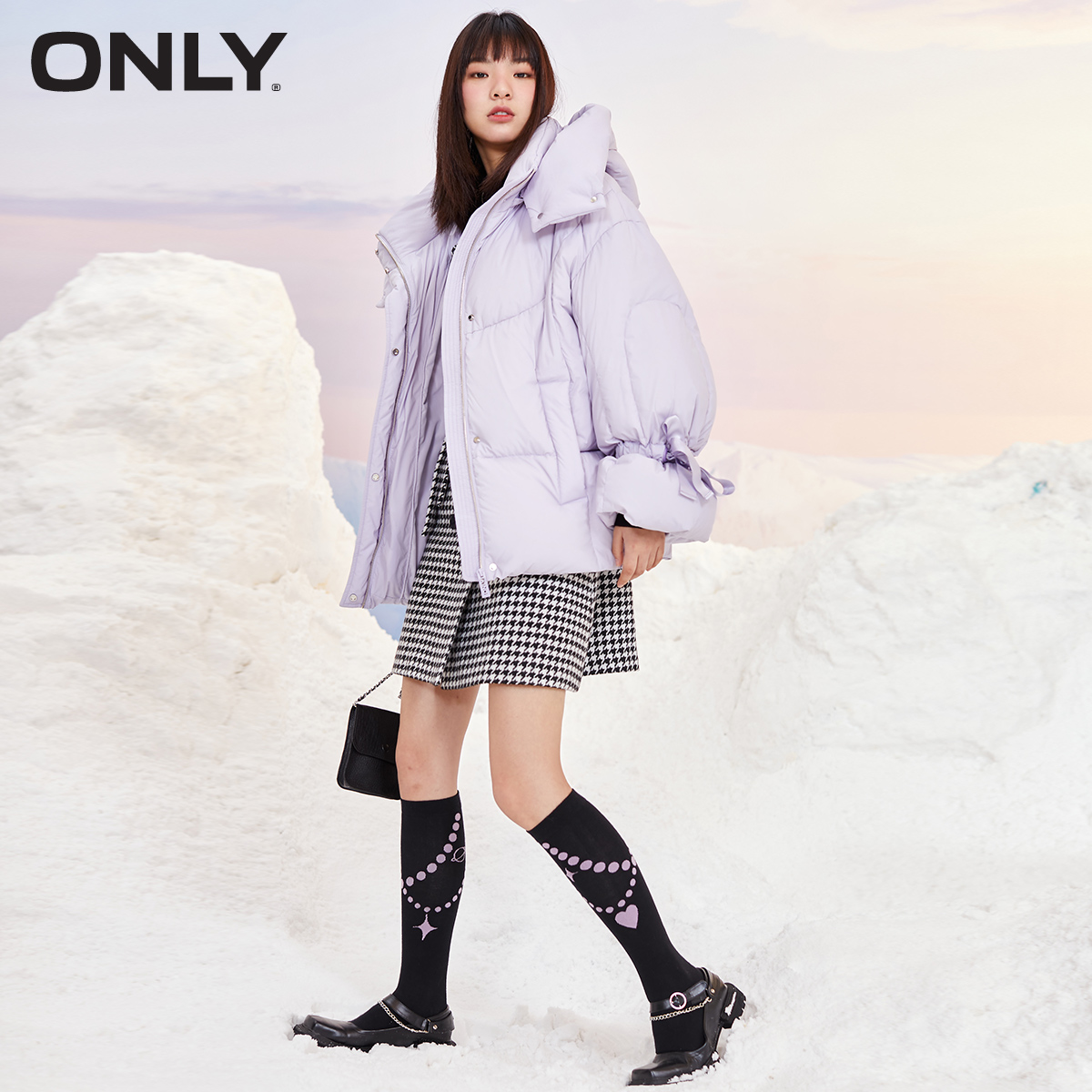 only奥莱春季宽松时尚短款羽绒服 ONLYoutlets店羽绒服