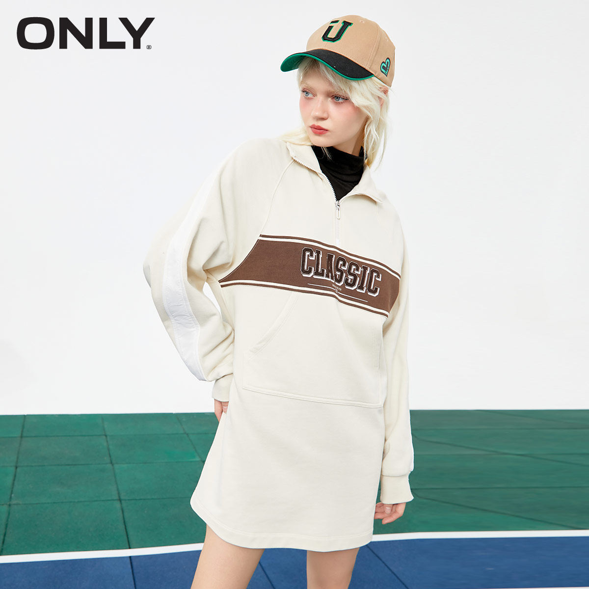 only奥莱春季新款时尚宽松显瘦卫衣 ONLYoutlets店连衣裙