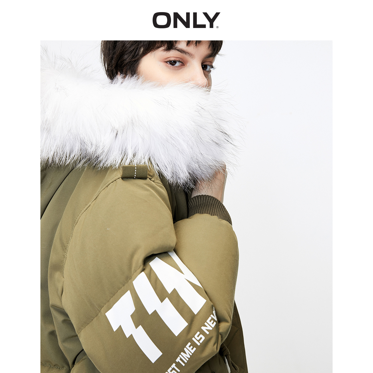 only奥莱秋季新款抽绳连帽羽绒服 ONLYoutlets店羽绒服