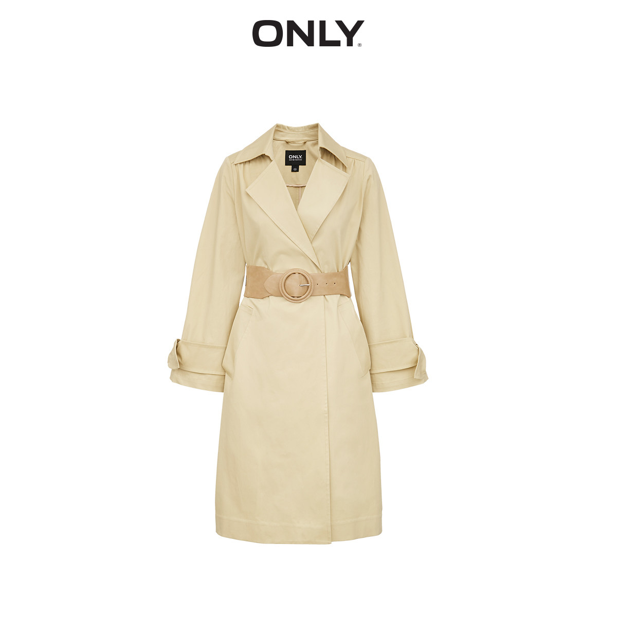 only奥莱春季中长款宽松气质收腰 ONLYoutlets店风衣