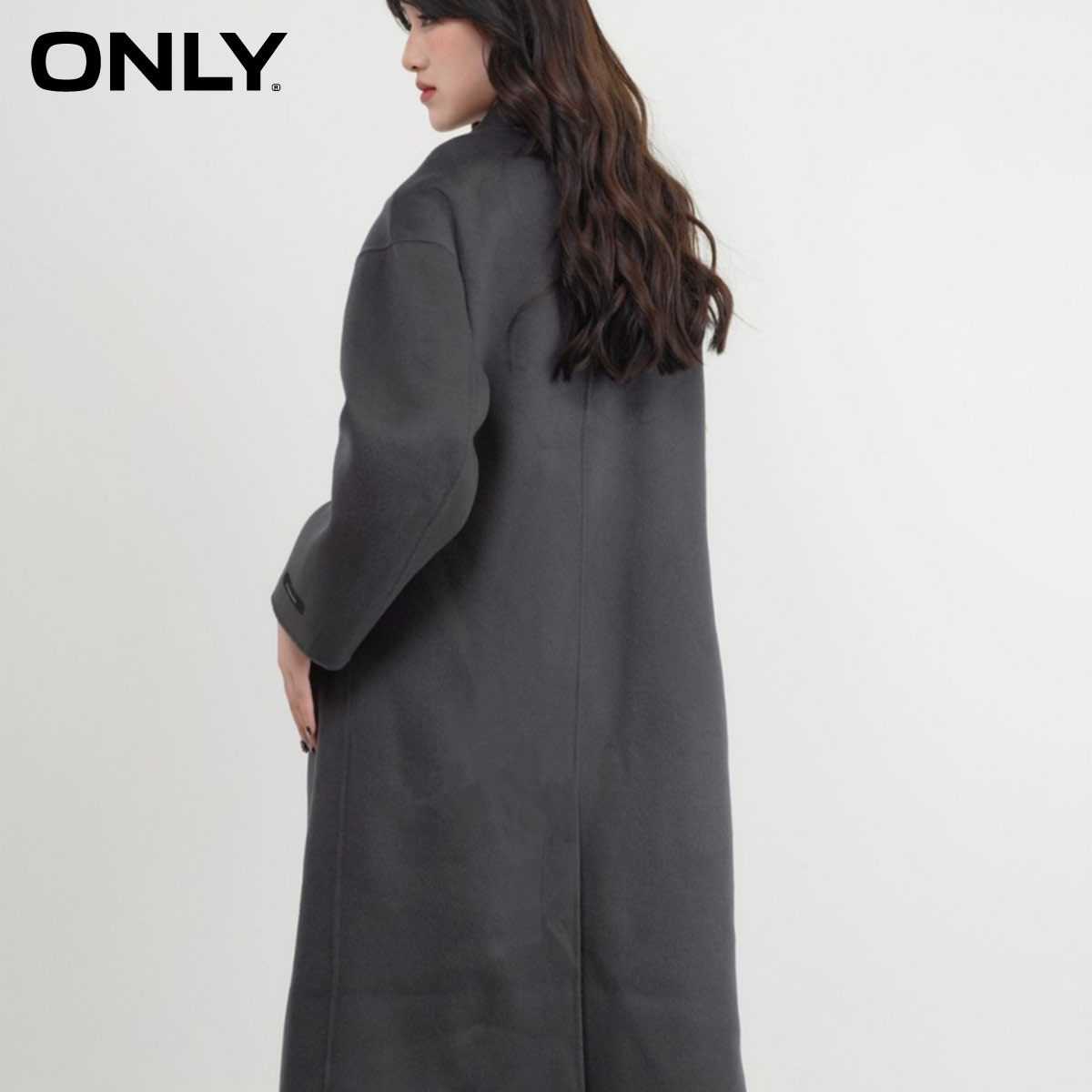 only奥莱春季新款西装领h版大衣 ONLYoutlets店毛呢外套