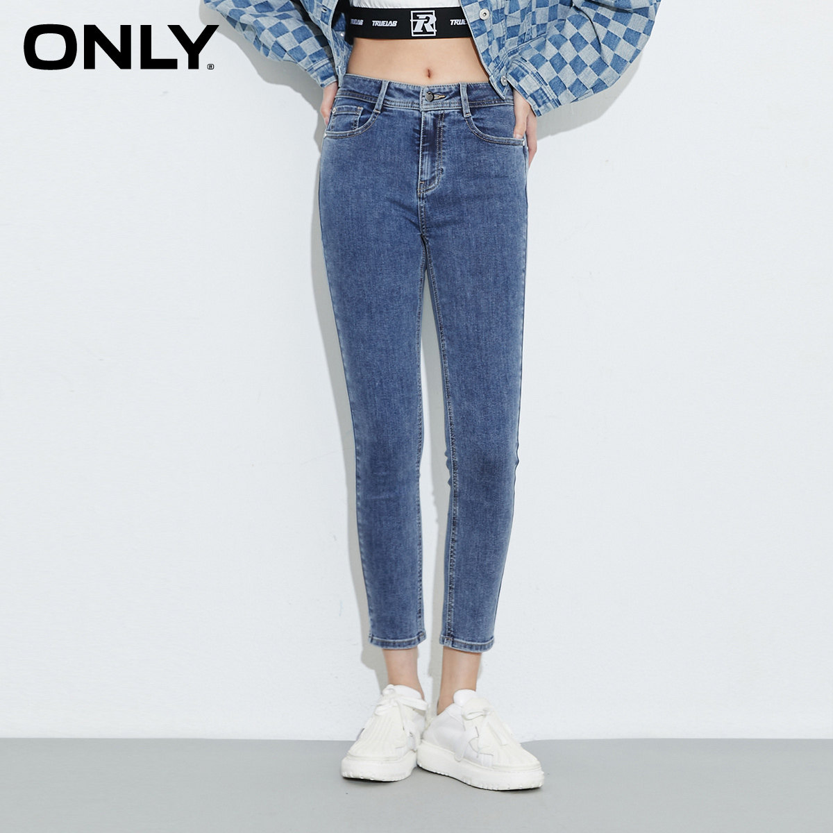 only奥莱春季新款高腰显瘦小脚裤 ONLYoutlets店牛仔裤