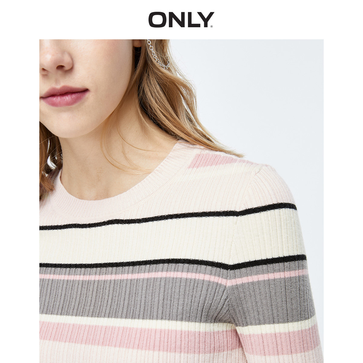 only奥莱清仓秋季新款撞色薄针织衫 ONLYoutlets店毛针织衫