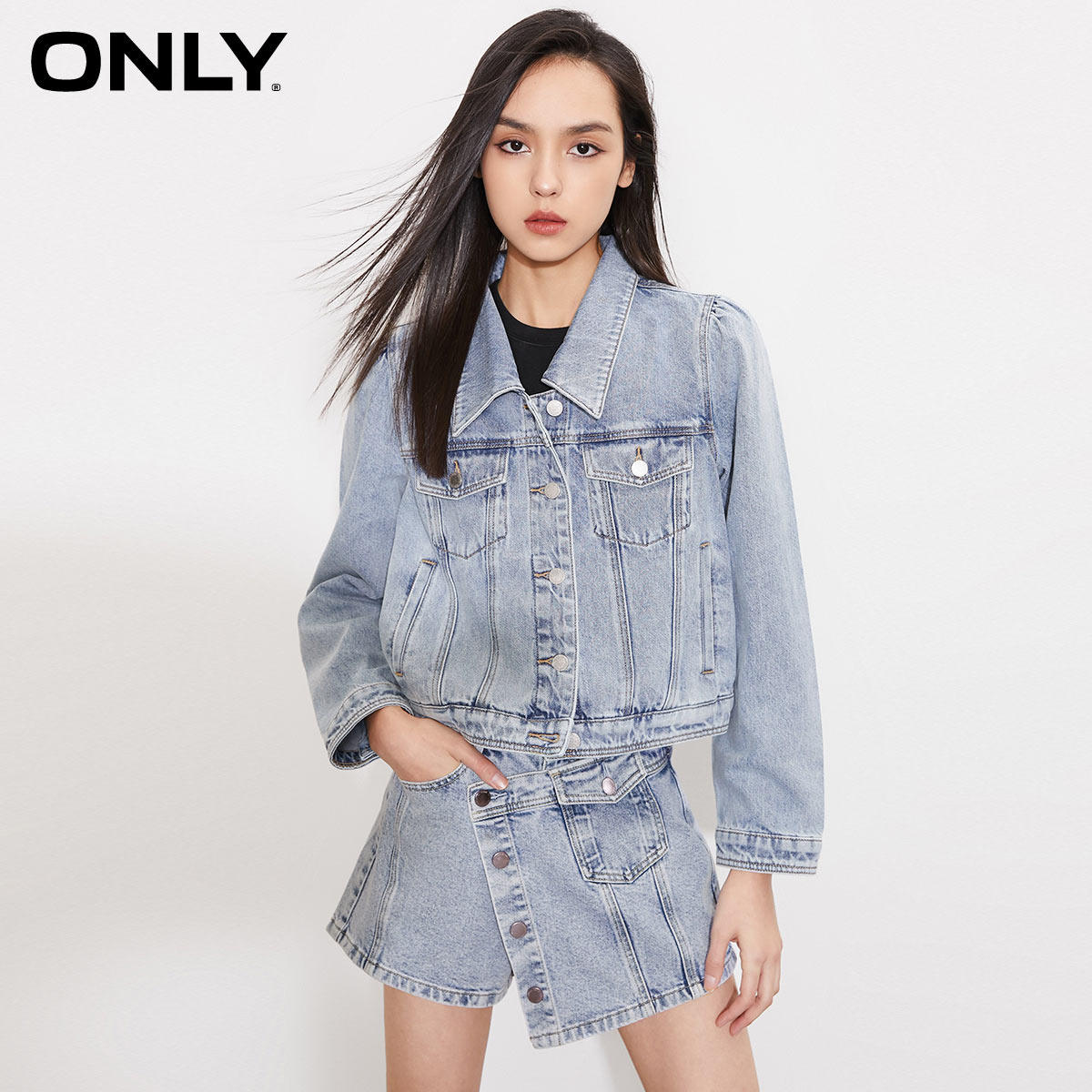 only奥莱2023春季新款休闲泡泡袖 ONLYoutlets店短外套