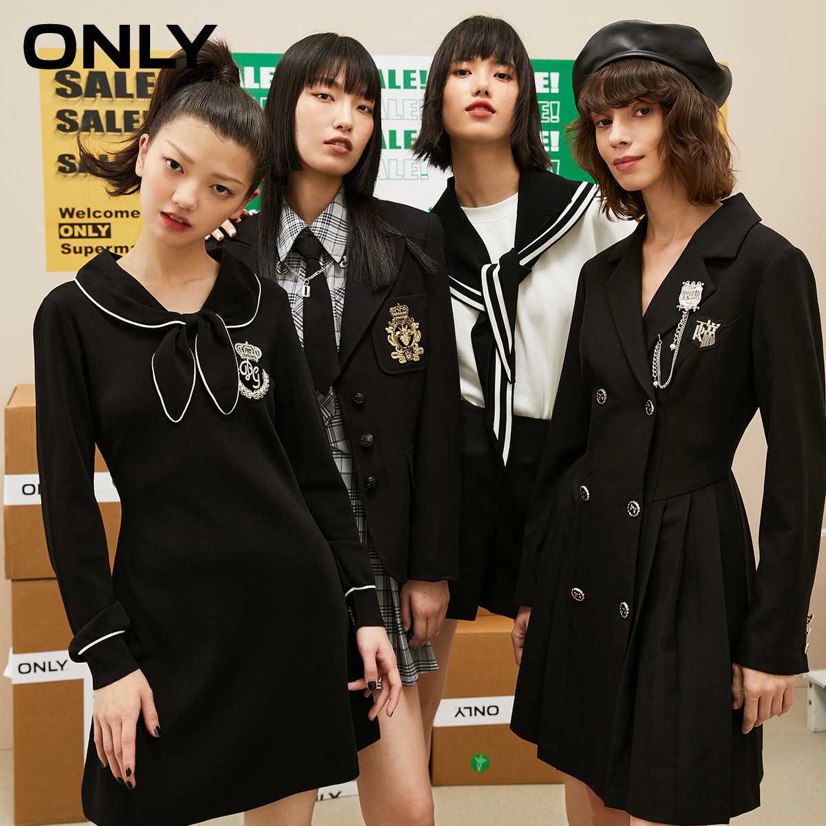 only2021秋季新款圆领纯色百搭卫衣 ONLYoutlets店卫衣/绒衫