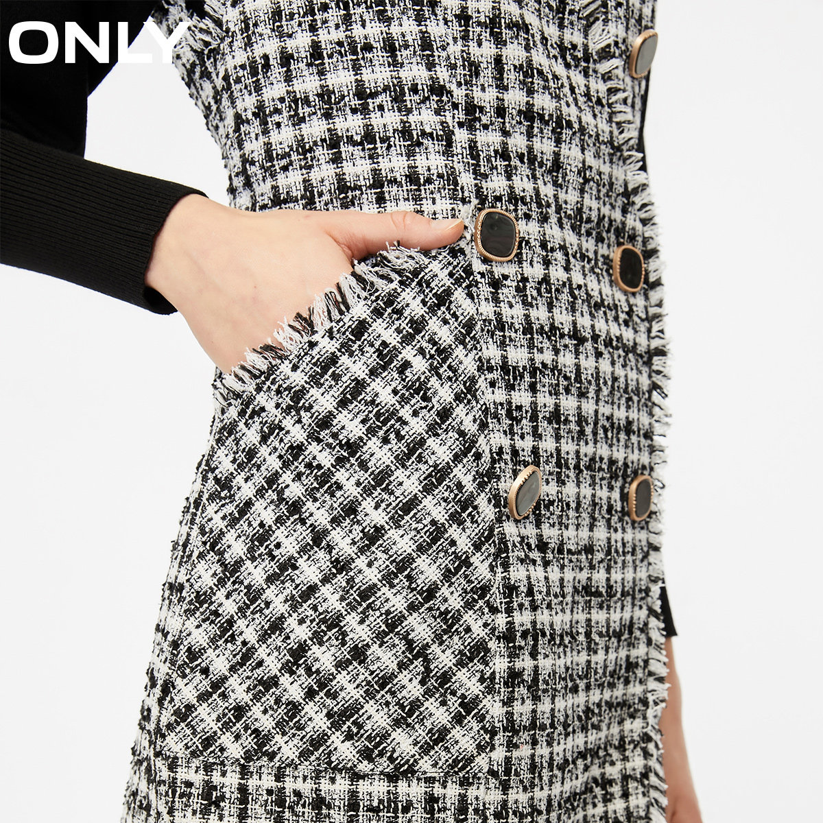 only奥莱夏季两件套小香风泡泡袖 ONLYoutlets店连衣裙