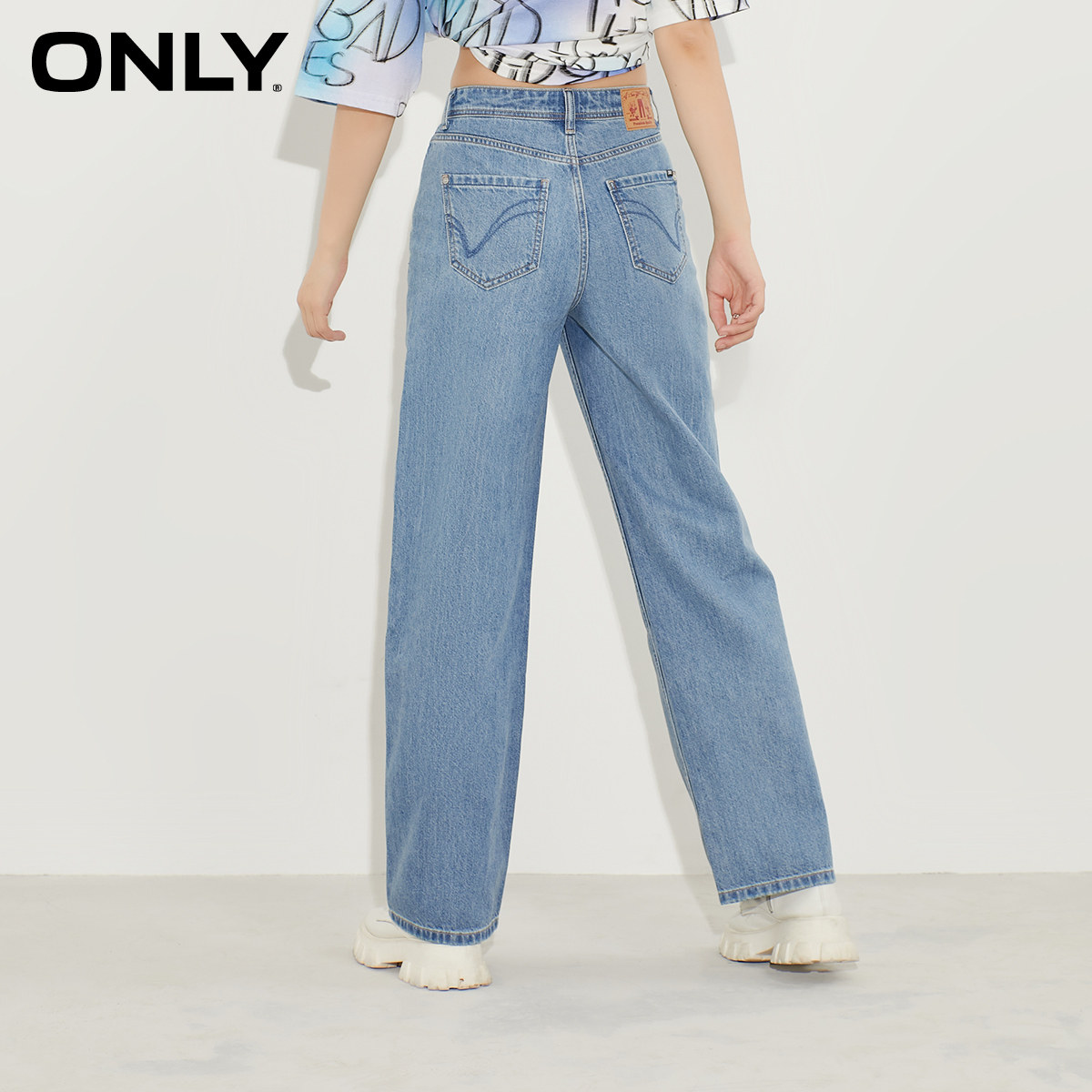 only2021冬季新款天丝威化牛仔裤 ONLYoutlets店牛仔裤