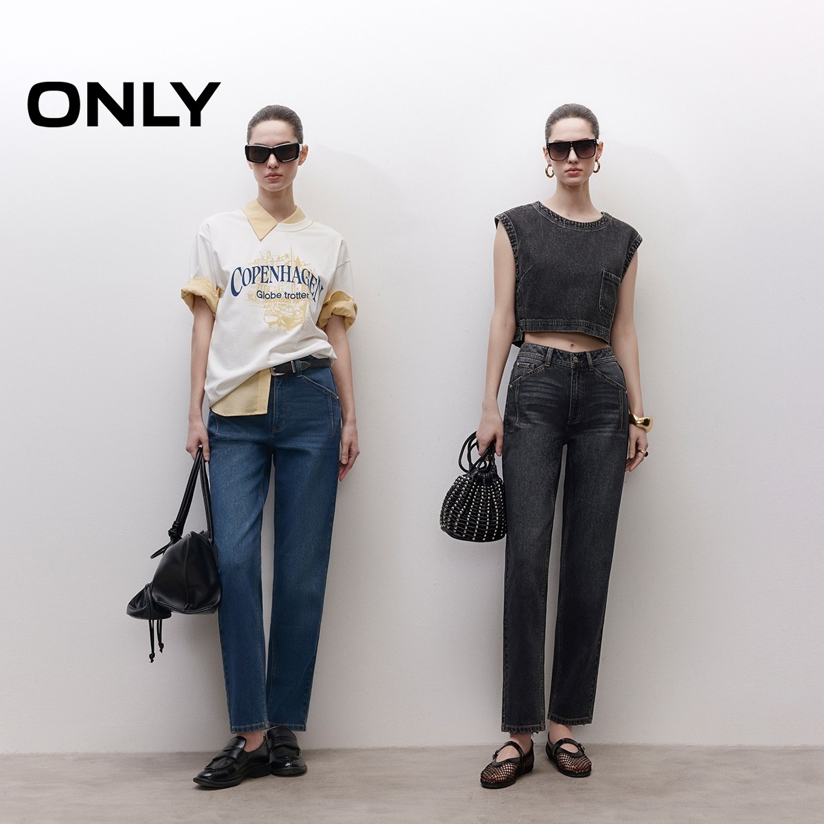 ONLY2025秋冬新款舒适显瘦小个子修身高腰直筒裤九分裤牛仔裤女,淘宝优惠券,粉丝福利购,淘宝优惠卷