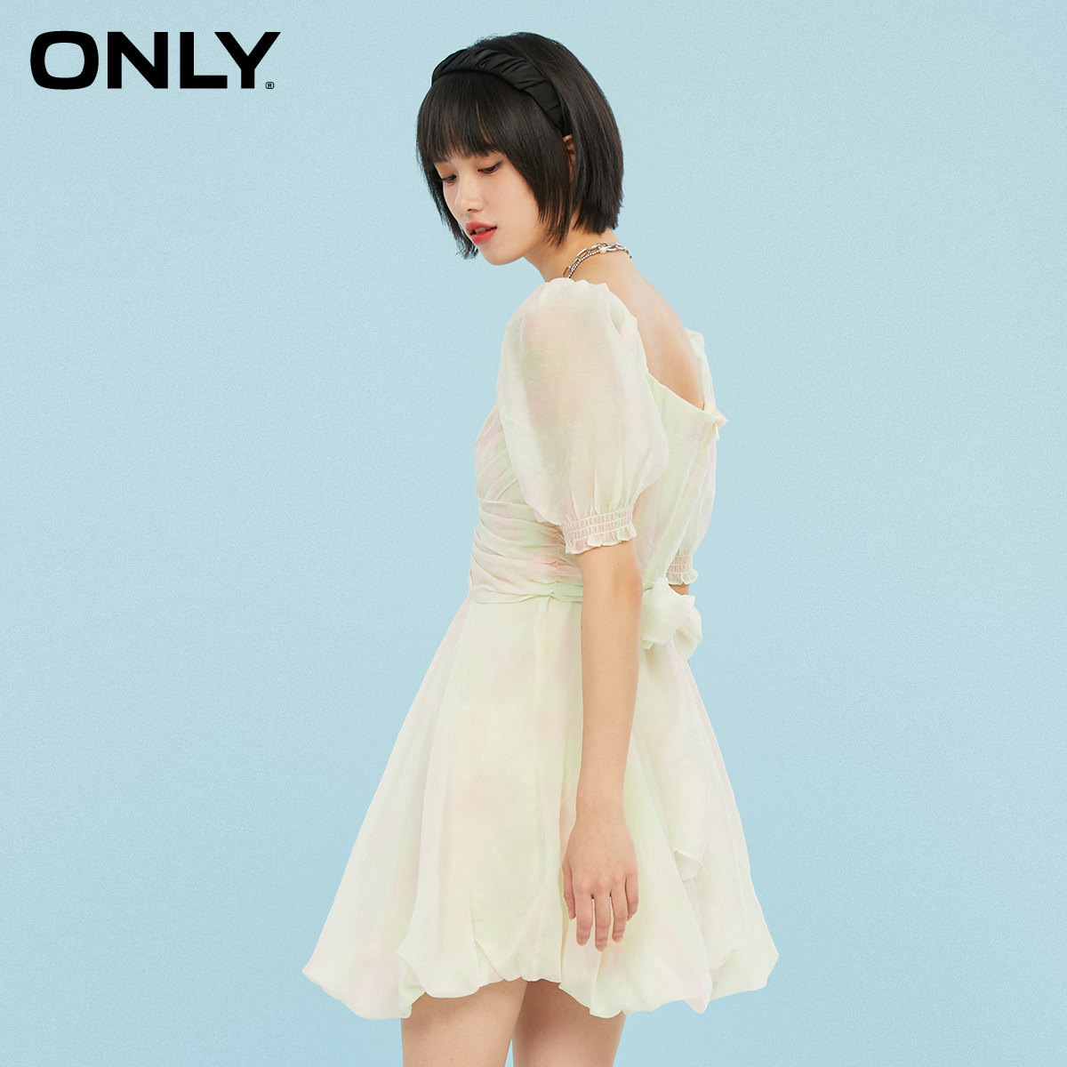 only奥莱春季气质淑女纯色连衣裙 ONLYoutlets店连衣裙