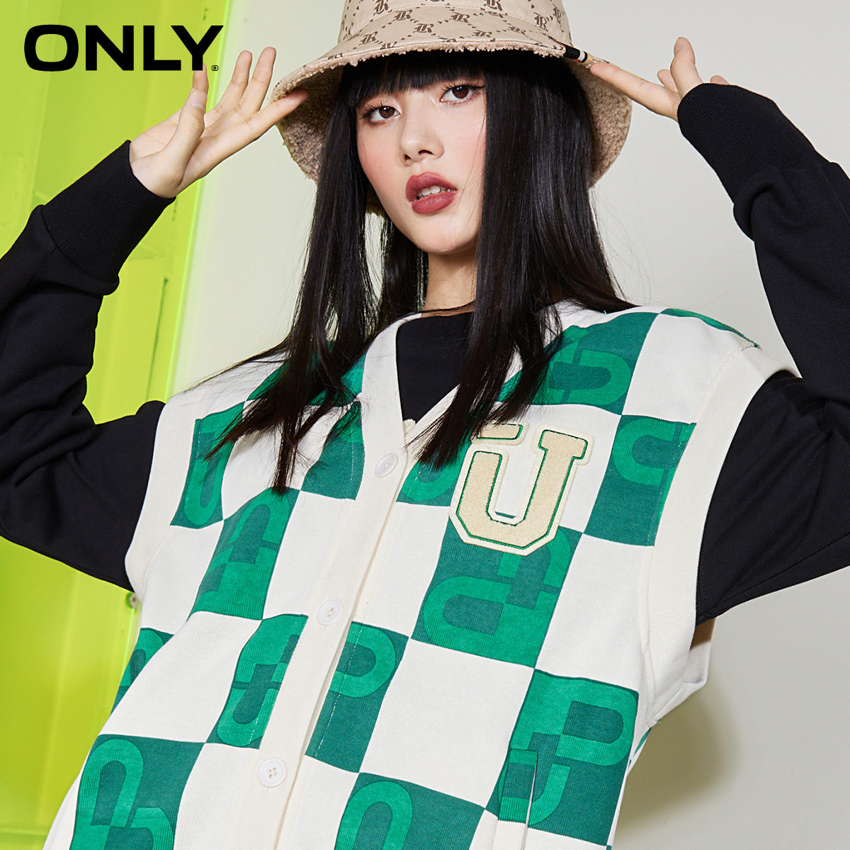 only奥莱春季新款运动学院风卫衣 ONLYoutlets店卫衣/绒衫