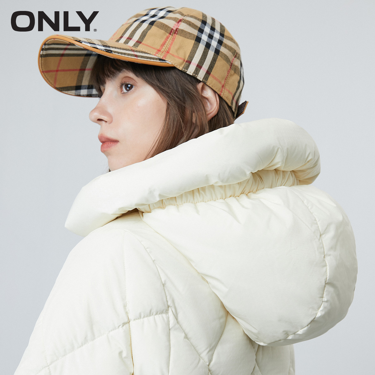 only2021冬季新款90绒菱格羽绒服 ONLYoutlets店羽绒服