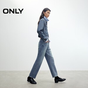 【ONLY奥莱】春季提臀约克线剪裁设计男友裤九分裤高腰牛仔裤女