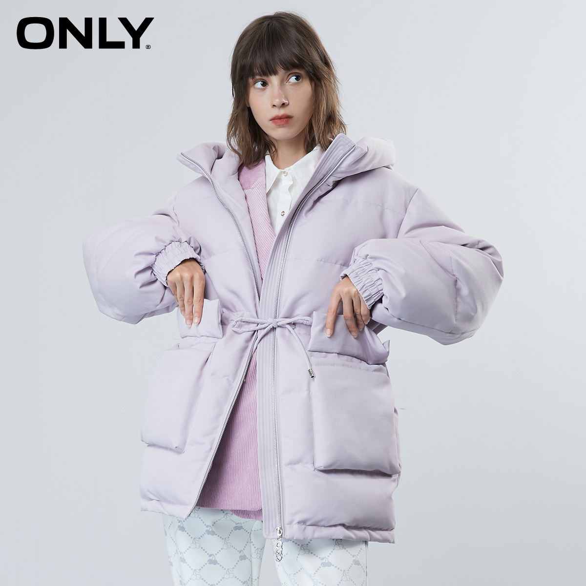 only2021冬季新款90绒连帽羽绒服 ONLYoutlets店羽绒服