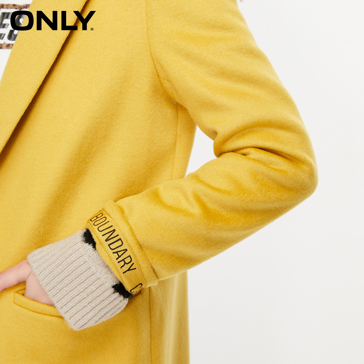 only奥莱秋季新款韩版赫本风中长款 ONLYoutlets店毛呢外套