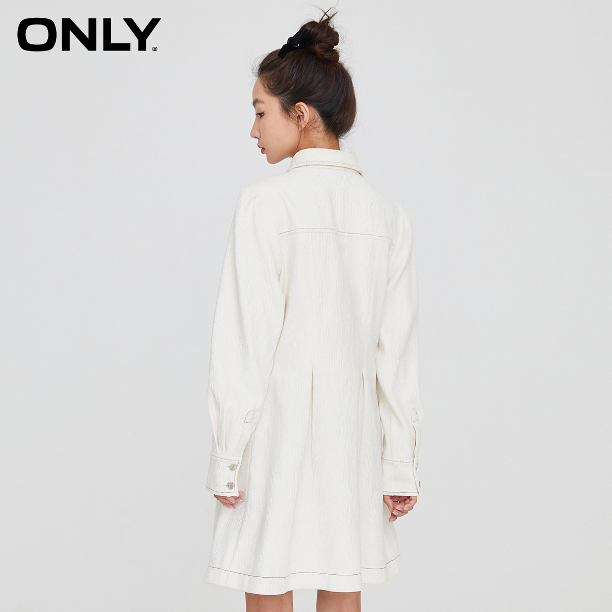 only2021冬季新款收腰肌理感连衣裙 ONLYoutlets店连衣裙