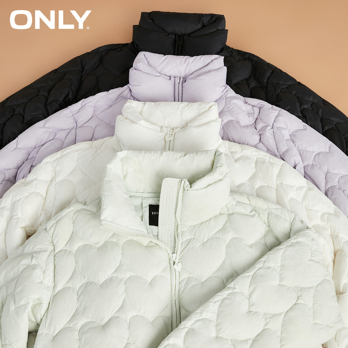 only2021冬季新款桃心立领羽绒服 ONLYoutlets店羽绒服
