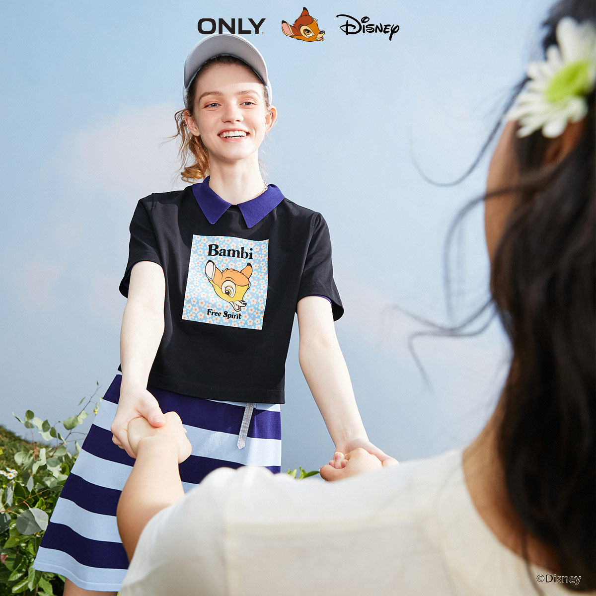 only奥莱春季新款小鹿斑比联名t恤 ONLYoutlets店T恤