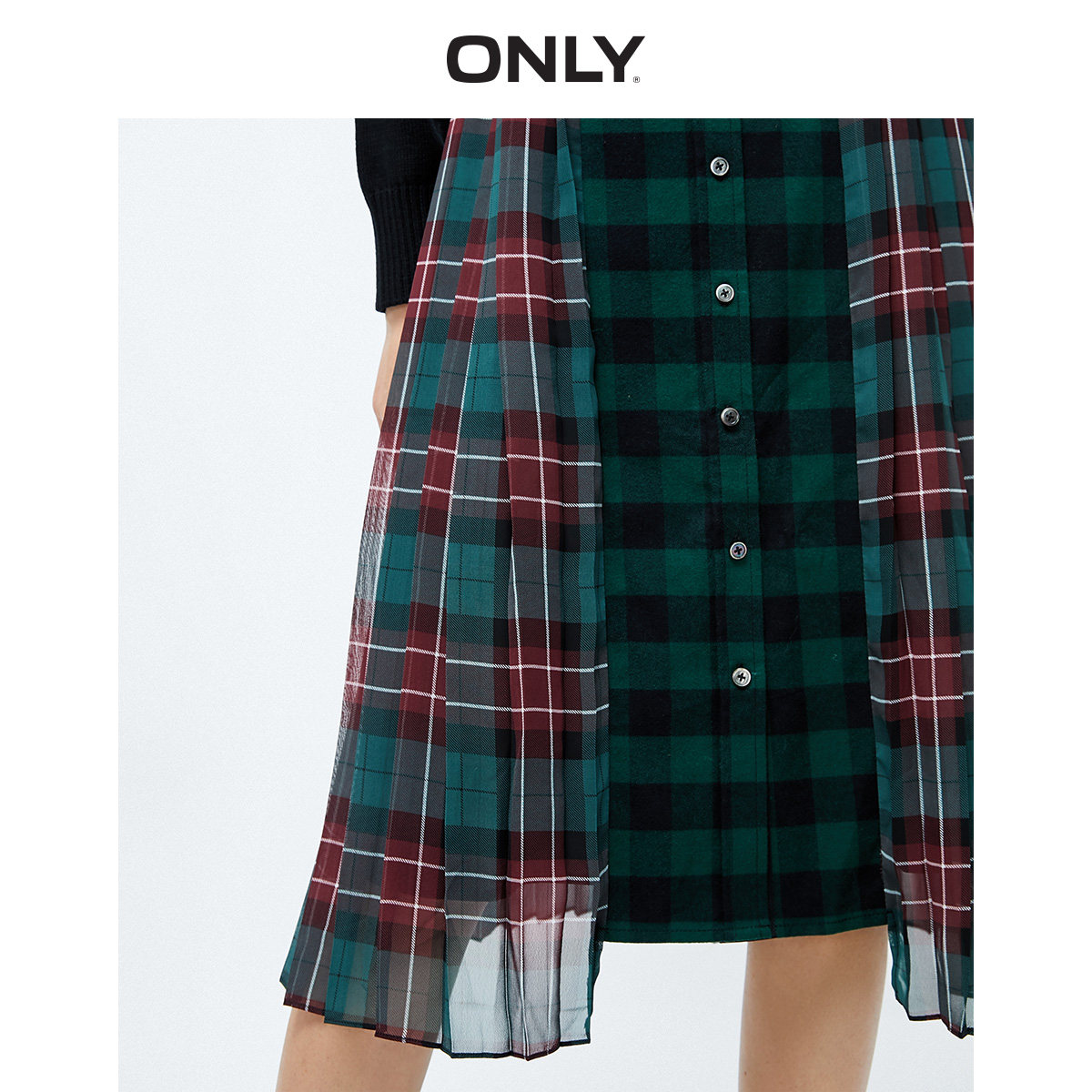 only奥莱秋季新款格纹针织连衣裙 ONLYoutlets店连衣裙