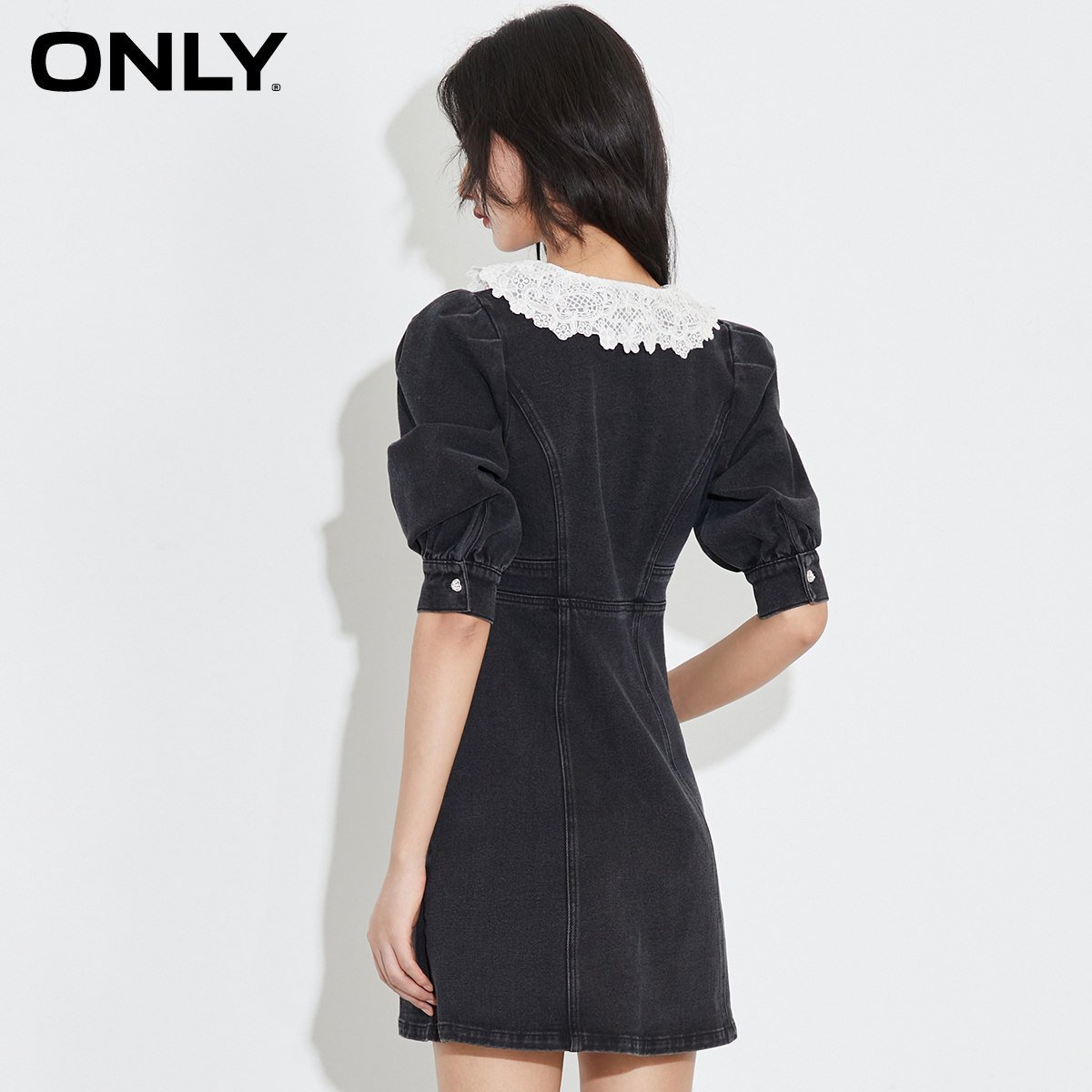 only2021冬季新款蕾丝娃娃领连衣裙 ONLYoutlets店连衣裙