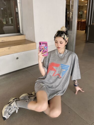 Far Archive小众潮牌快闪限定赛车风Logo短袖美式夏季休闲宽松T恤 - 图2