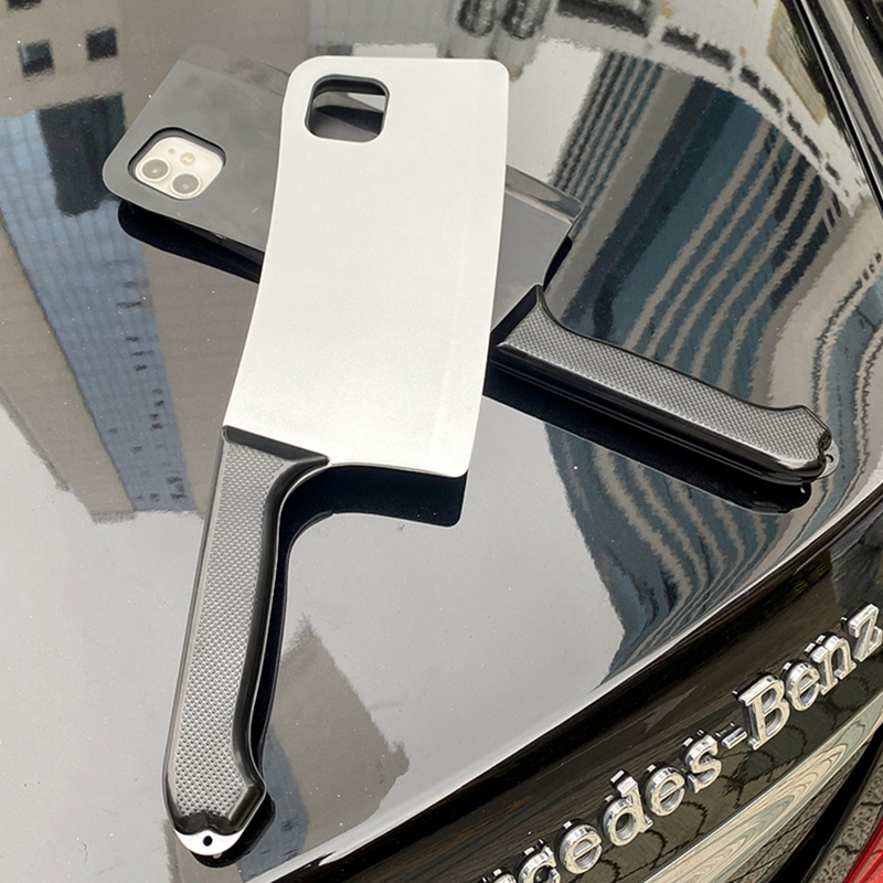SIMFCX新款趣味恶搞菜刀手机壳OPPO Reno9/8Pro欧美潮牌个性创意K10x超火搞怪刀形外壳A56s网红直播间同款A97 - 图0