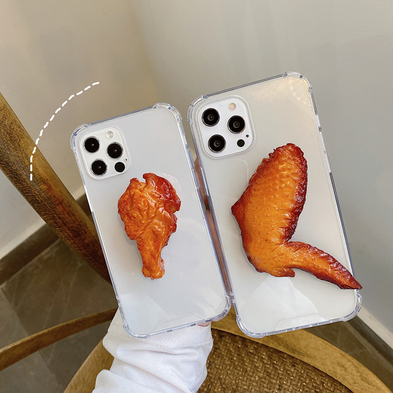 苹果16趣味搞怪仿真食物奥尔良烤翅适用iPhone13苹果15pro max手机壳妈见打14奇葩立体鸡腿Xs个性创意8xr潮12 - 图1
