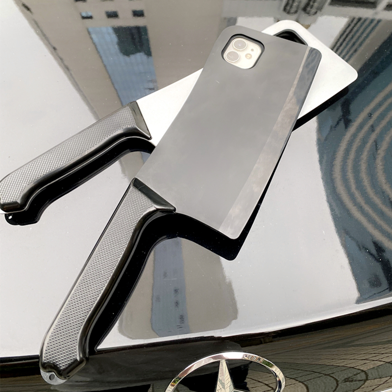 SIMFCX新款趣味恶搞菜刀手机壳OPPO Reno9/8Pro欧美潮牌个性创意K10x超火搞怪刀形外壳A56s网红直播间同款A97 - 图1
