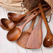 Home Old lacquered wood Wood Pan Shovel Fried Vegetable Shovel Wood Shovels No pan Home Kitchen Spade Spoon Package Cookware