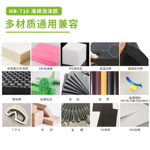 汇瑞716粘海绵专用胶手工diy飞机航模KT板EPE珍珠棉EVA泡沫粘合剂 - 图3