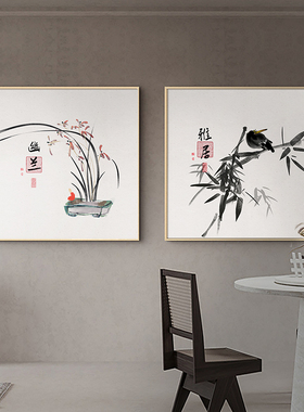 新中式荷花客厅装饰画