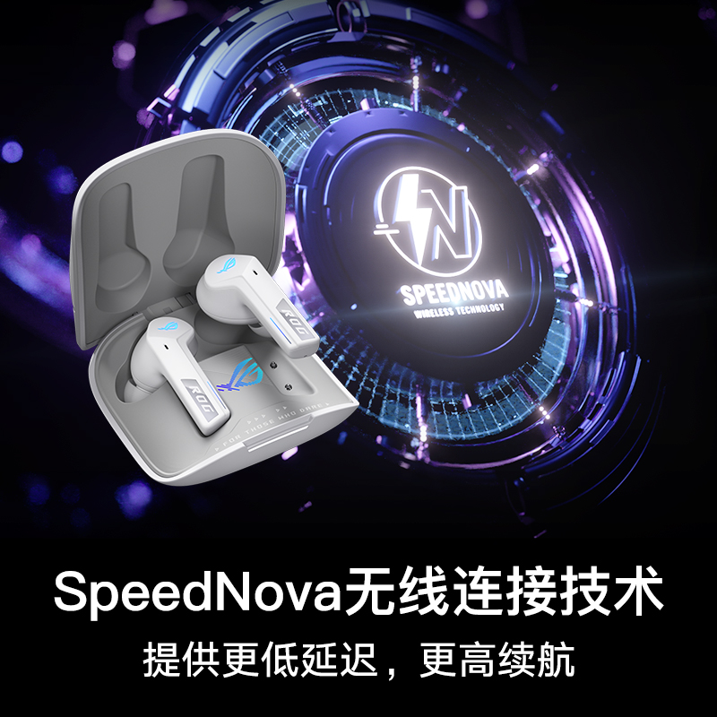 ROG 降临TWS SpeedNova 2.4G蓝牙无线耳机电竞游戏入耳式降噪耳机 - 图1