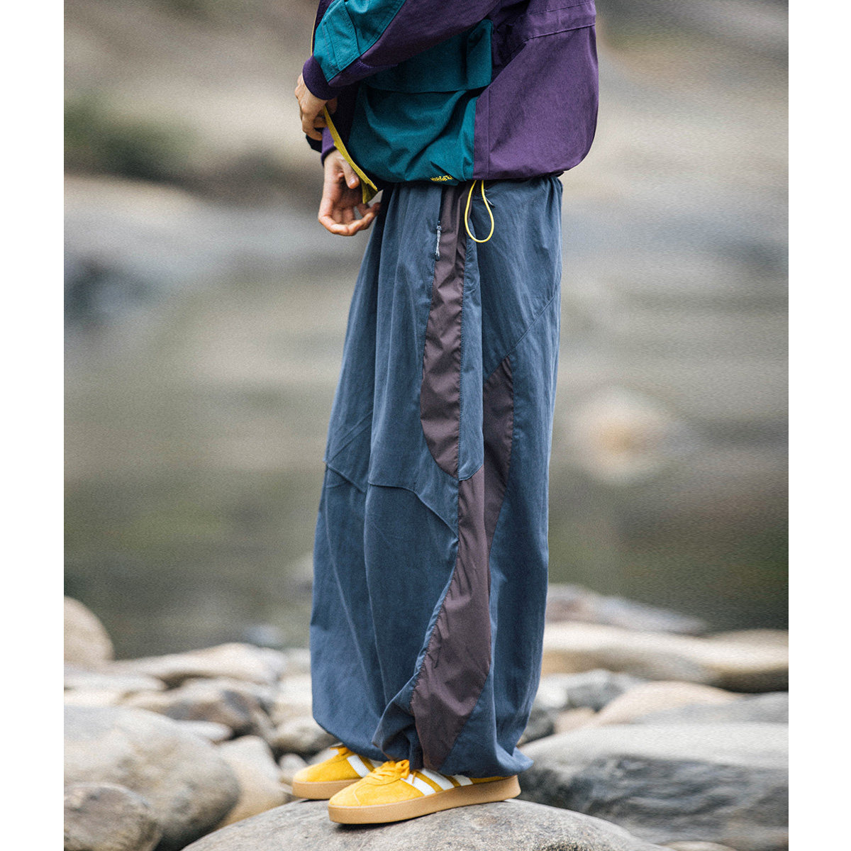 Mountain户外山系宽松速干伞兵裤拼色阔腿工装裤直筒休闲长裤男女,淘宝优惠券,粉丝福利购,淘宝优惠卷