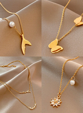 Classic Gold Color Stainless Steel Necklace For Women Jewelr