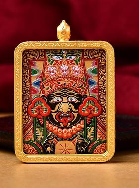 五爷文殊菩萨吊坠唐卡佛牌