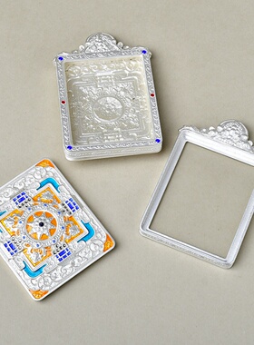 纯铜复古花草纹唐卡吊坠男款