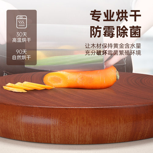 泰南老菜板实木家用正宗铁木砧板抗菌防霉切菜板厨房案板整木菜墩 - 图1